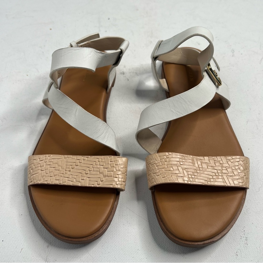 COPY - Cole Haan tan and white flat sandals